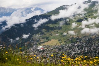 Une vue sur le village de Verbier appartenant a la commune de Bagnes